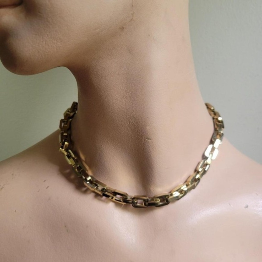 Eddie Borgo Link Necklace & Earrings Set Gold EX